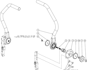 Lapbar Adjustment Diagram and Parts List for Z-FORCELX54KW (17AIDAUC010)(2018) Cub Cadet Lawn Tractor